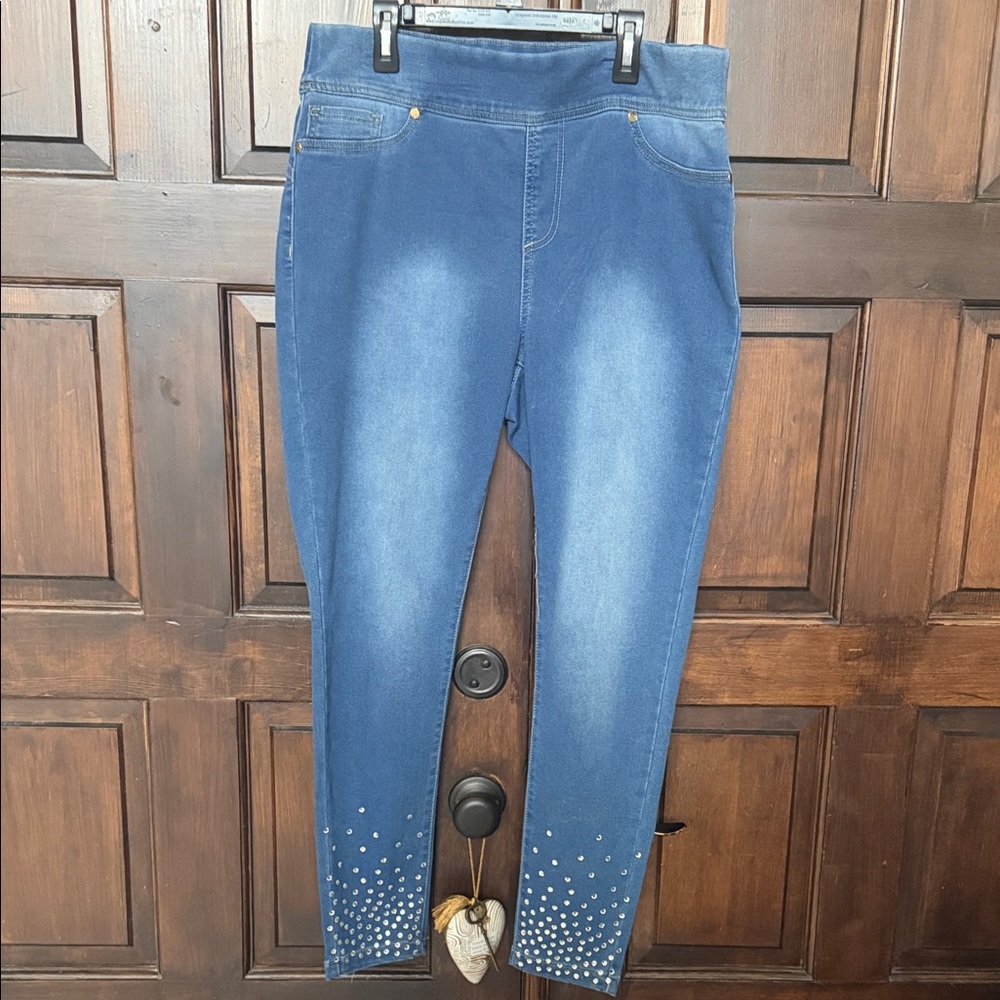 Thalia Sodi Blue Embellished Hem Womens Jeggings